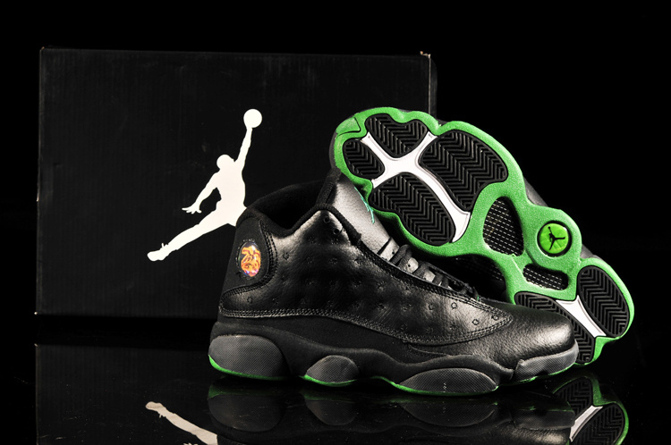 2013 Air Jordan 13 Black Green Shoes - Click Image to Close