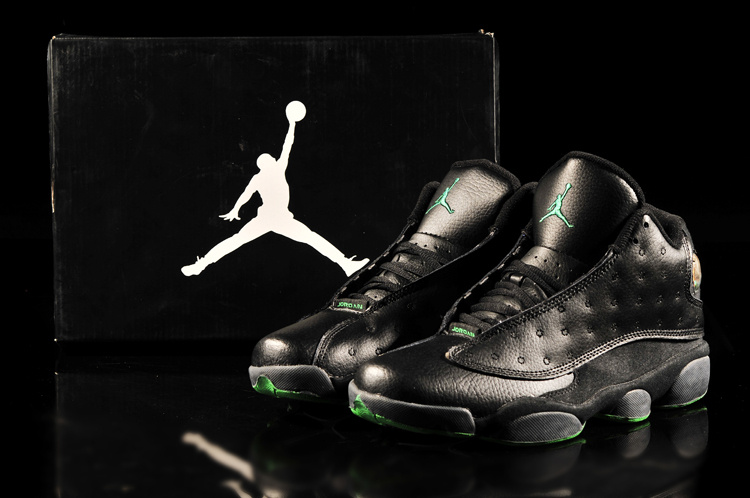 2013 Air Jordan 13 Black Green Shoes