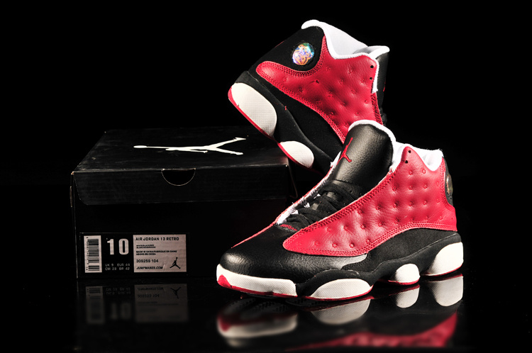 2013 Air Jordan 13 Black Red White Shoes