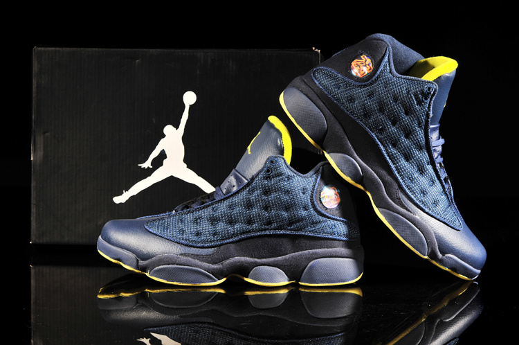 2013 Air Jordan 13 Blue Yellow Shoes - Click Image to Close