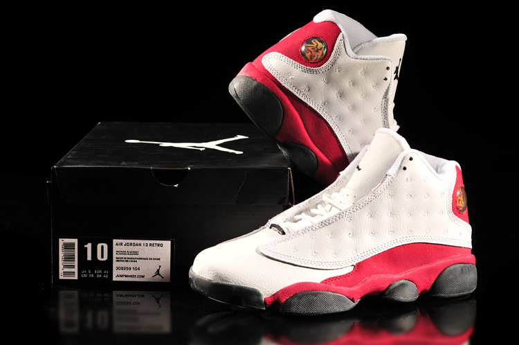 2013 Air Jordan 13 White Red Shoes - Click Image to Close