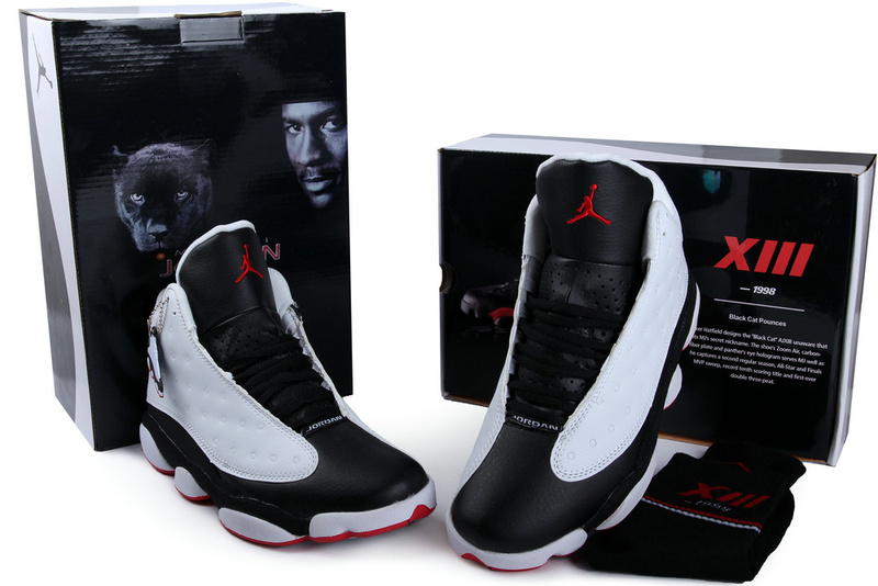 2013 Hardcover Air Jordan 13 White Black Red Shoes - Click Image to Close