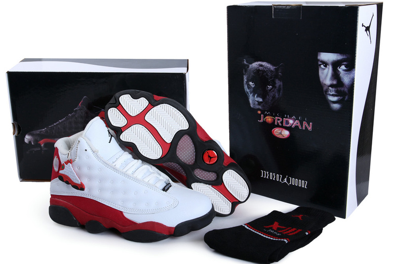 2013 Hardcover Air Jordan 13 White Red Black Shoes