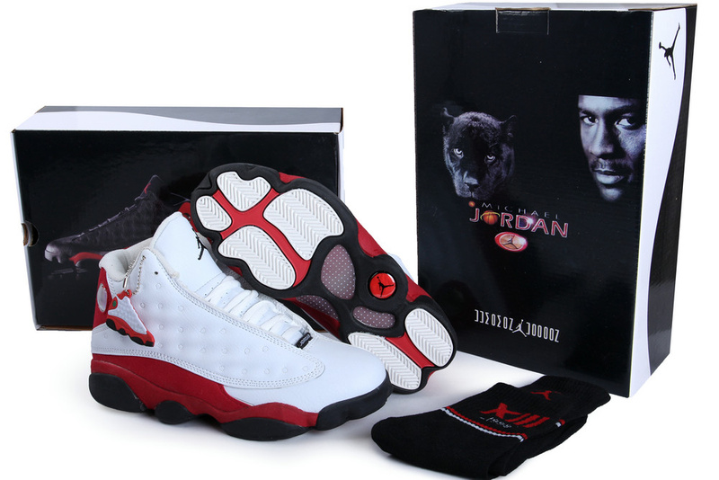 2013 Hardcover Air Jordan 13 White Red Black Shoes [AJ643]