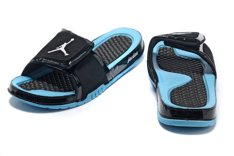 2013 Jordan Hydro 2 Black Blue Slipper.jpg - Click Image to Close