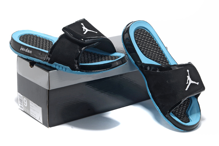 2013 Jordan Hydro 2 Black Blue Slipper.jpg - Click Image to Close