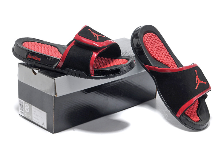 2013 Jordan Hydro 2 Black Red Slipper.jpg - Click Image to Close