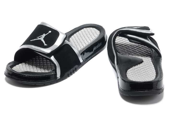 2013 Jordan Hydro 2 Black Silver Slipper.jpg - Click Image to Close