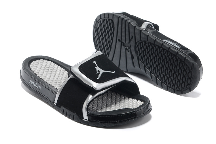 2013 Jordan Hydro 2 Black Silver Slipper.jpg - Click Image to Close