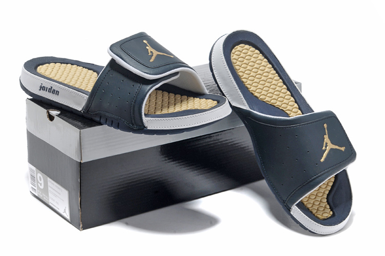 2013 Jordan Hydro 2 Black White Brown Slipper.jpg - Click Image to Close