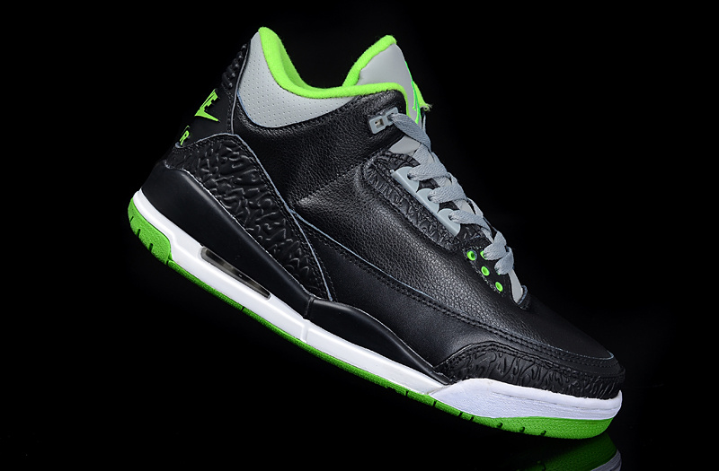 New Arrival Air Jordan 3 Black Green Shoes