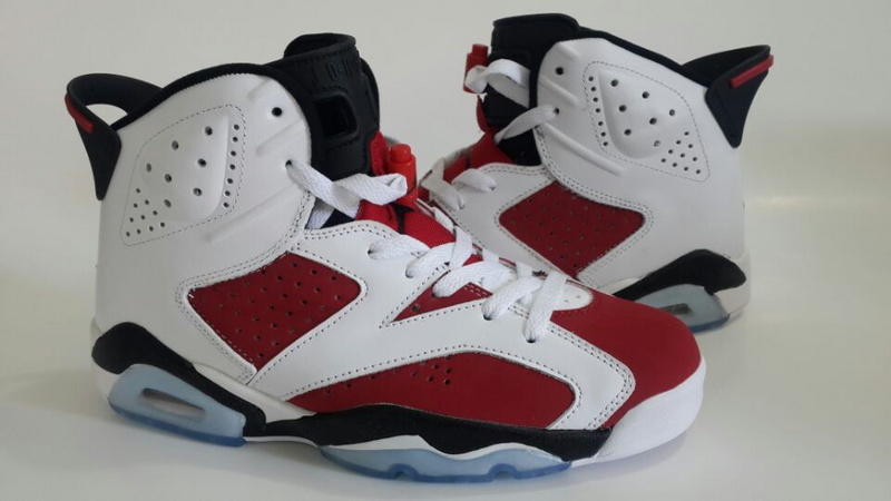 2014 Air Jordan Retro 6 Carmine White Red Black Shoes - Click Image to Close