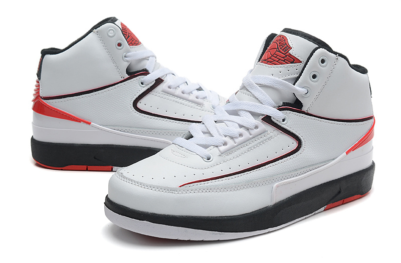 2014 Jordan 2 Retro White Black Red Shoes - Click Image to Close