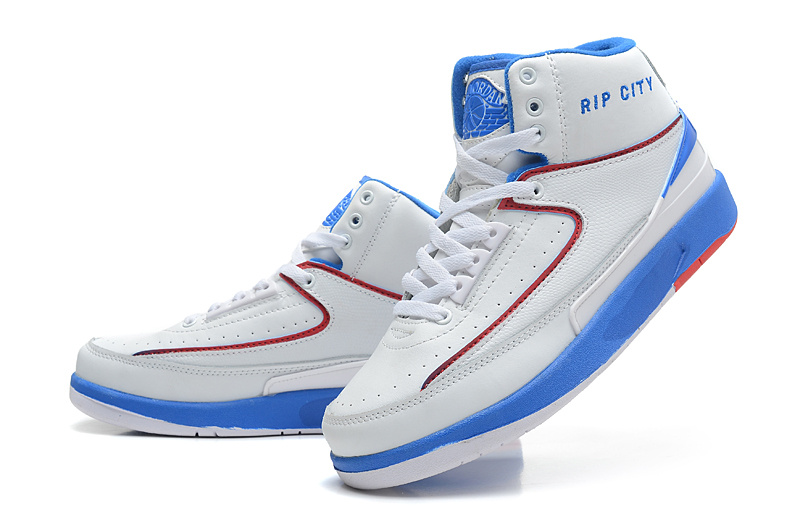 2014 Jordan 2 Retro White Blue Red Shoes