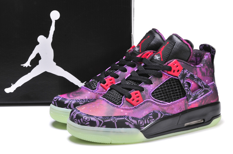 2014 Jordan 4 Retro Starry Sky Edition Purple Black Shoes [NEWEST030]