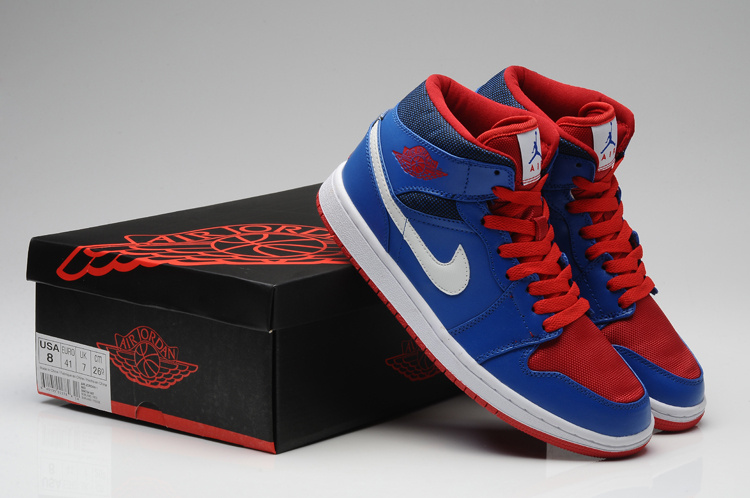 2015 Air Jordan 1 Blue Red Shoes - Click Image to Close