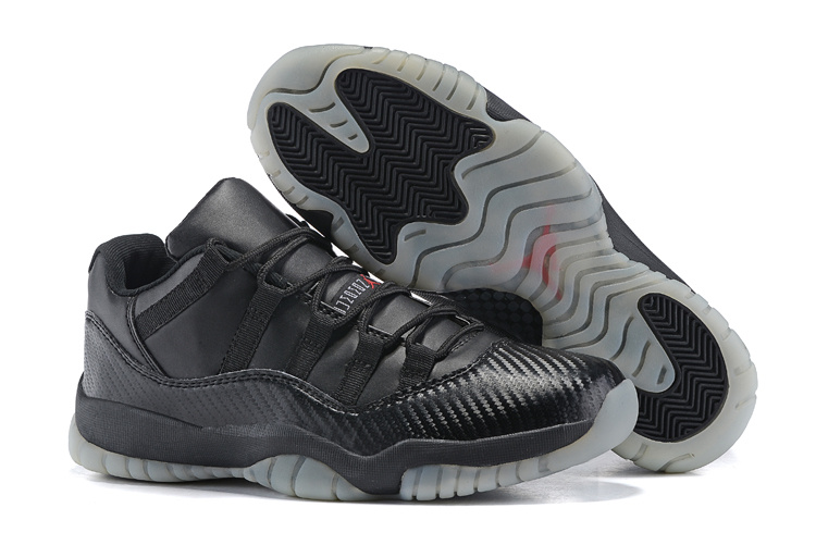 2015 Air Jordan 11 Retro All Black Transparent Sole Shoes - Click Image to Close