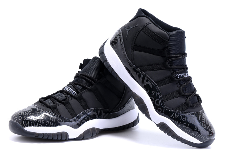 2015 Air Jordan 11 Retro Charity Black Shoes - Click Image to Close