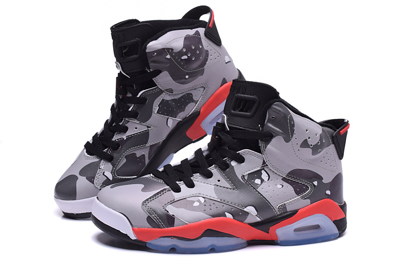 2015 Jordan 6 Army Grey Red Black Shoes - Click Image to Close