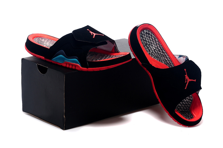 2015 Jordan 7 Hydro Hare Black Red Sandal