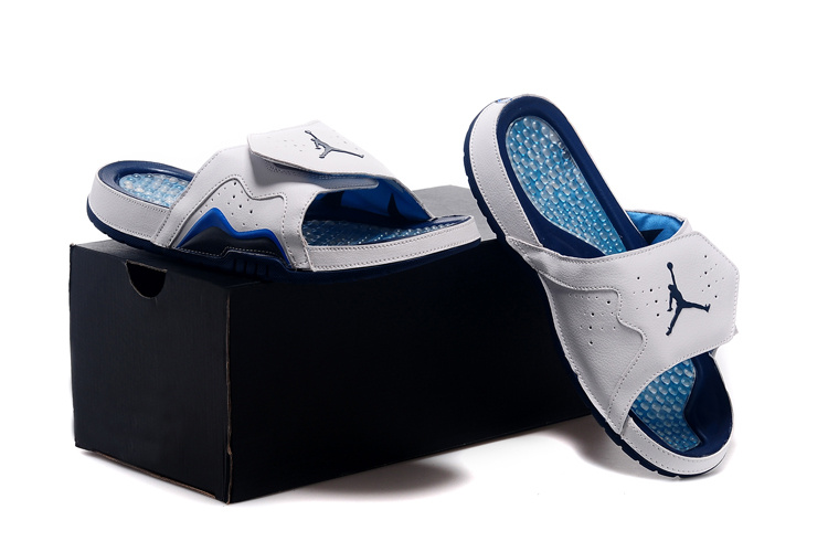 2015 Jordan 7 Hydro Hare White Blue Black Sandal