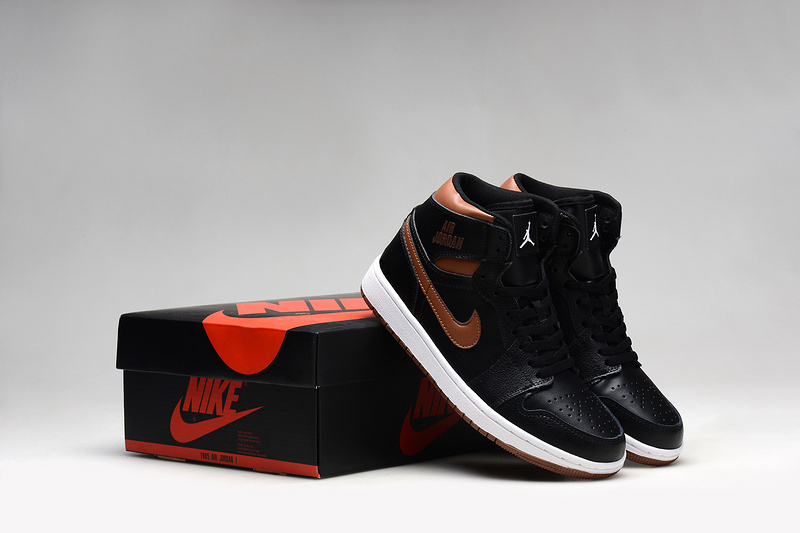 2015 New Air Jordan 1 Retro Black Copper Shoes