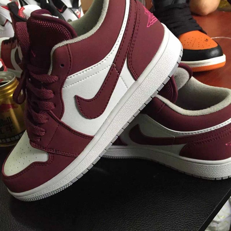 2015 New Air Jordan 1 Retro White Wine Red Shoes - Click Image to Close