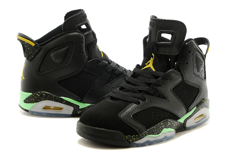 2015 New Air Jordan 6 Retro Black Green Shoes