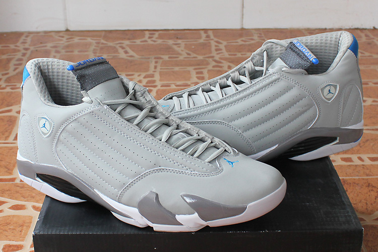 2015 Original Jordan 14 White Grey Shoes