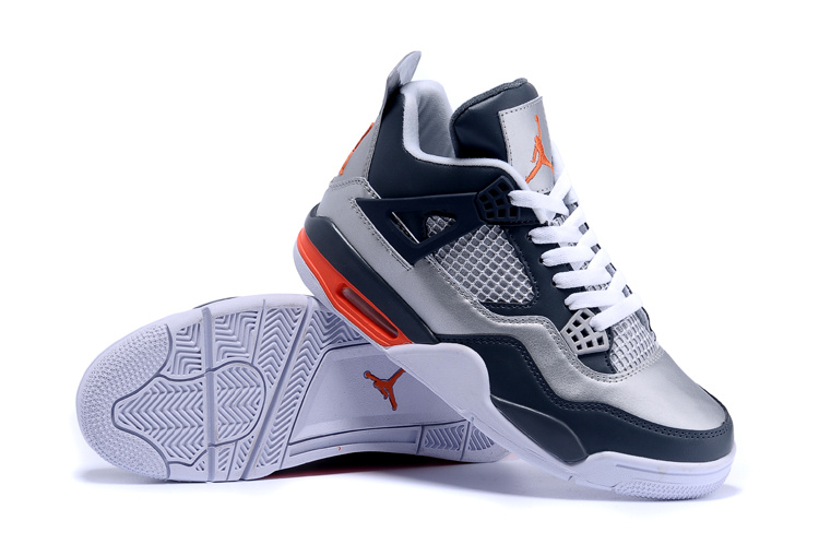 2015 Original Jordan 4 Silver Deep Blue Shoes - Click Image to Close