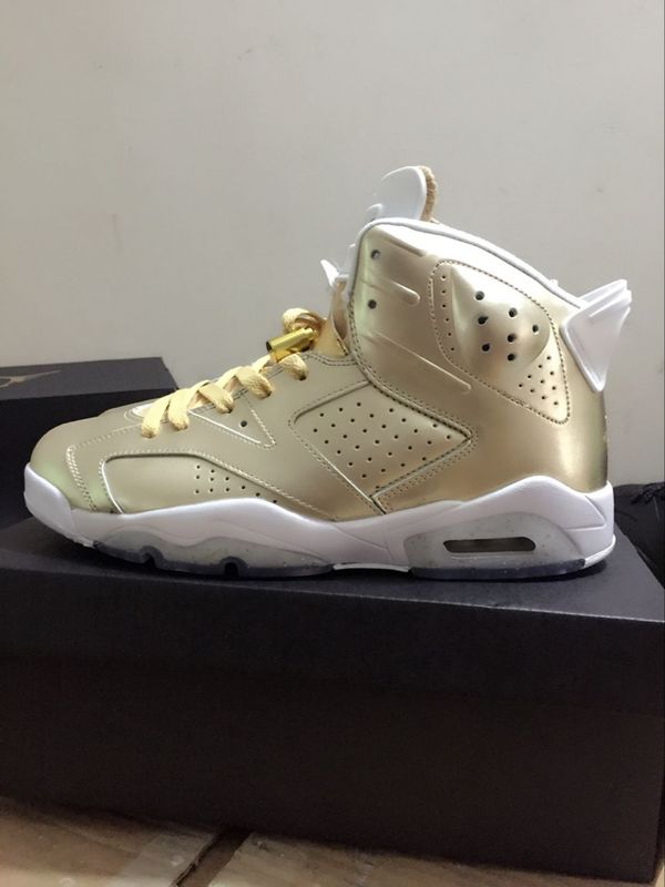 2016 Air Jordan 6 Retro Gold White Shoes