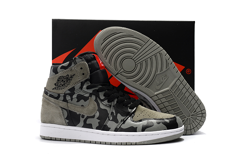 2017 Air Jordan 1 Camo Black Army Green Shoes - Click Image to Close