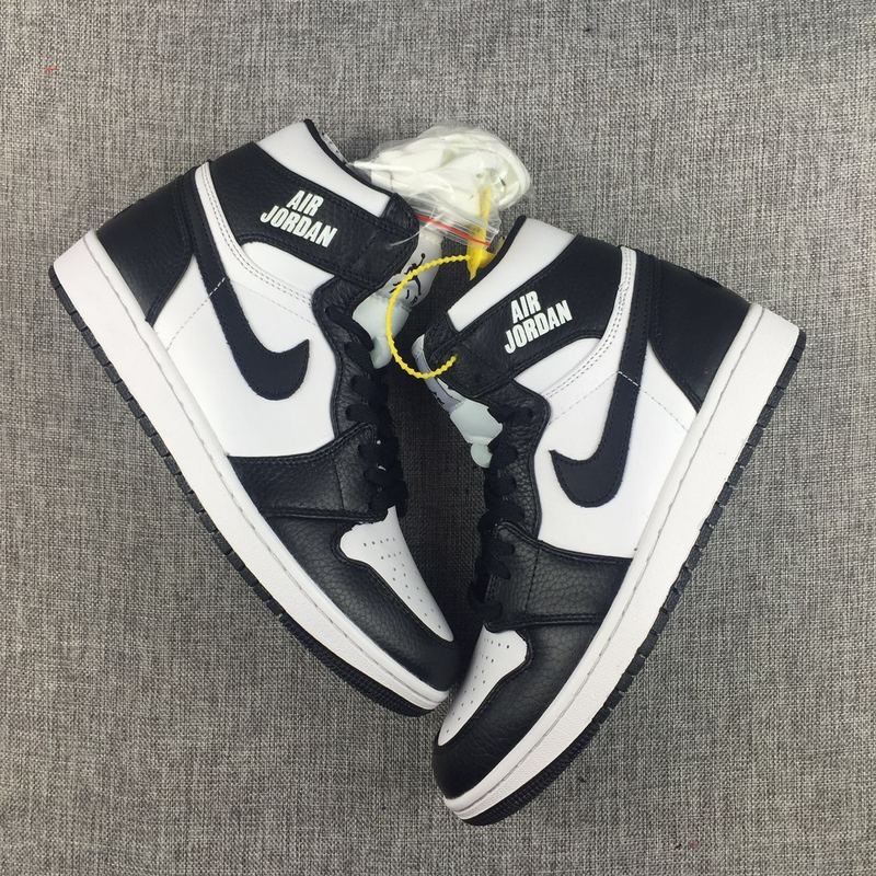 2017 Air Jordan 1 Air Logo Black White Shoes - Click Image to Close