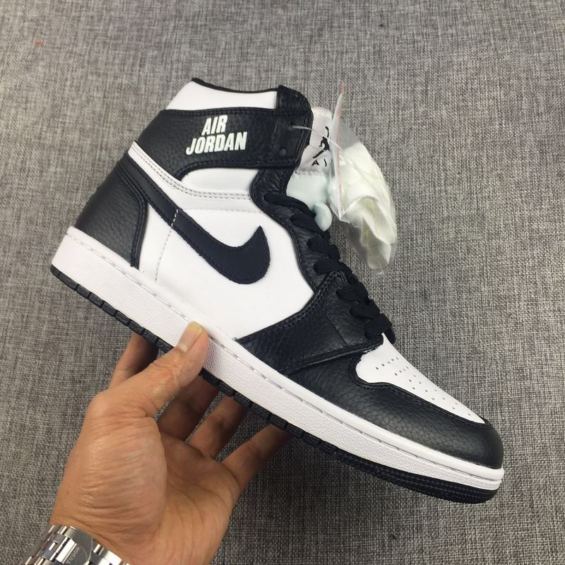 2017 Air Jordan 1 Air Logo Black White Shoes