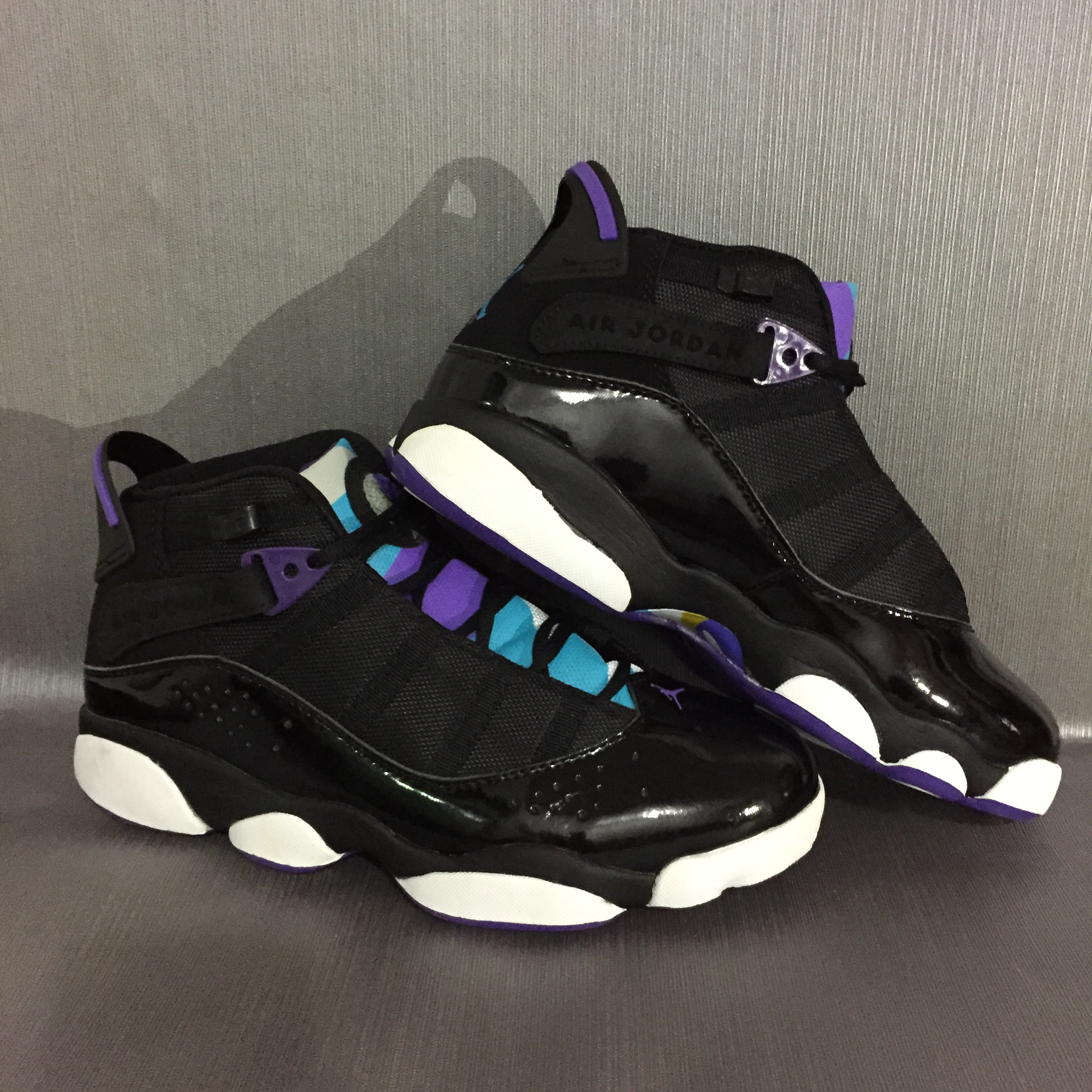 2017 Air Jordan 6 Rings Black Purple White Shoes - Click Image to Close