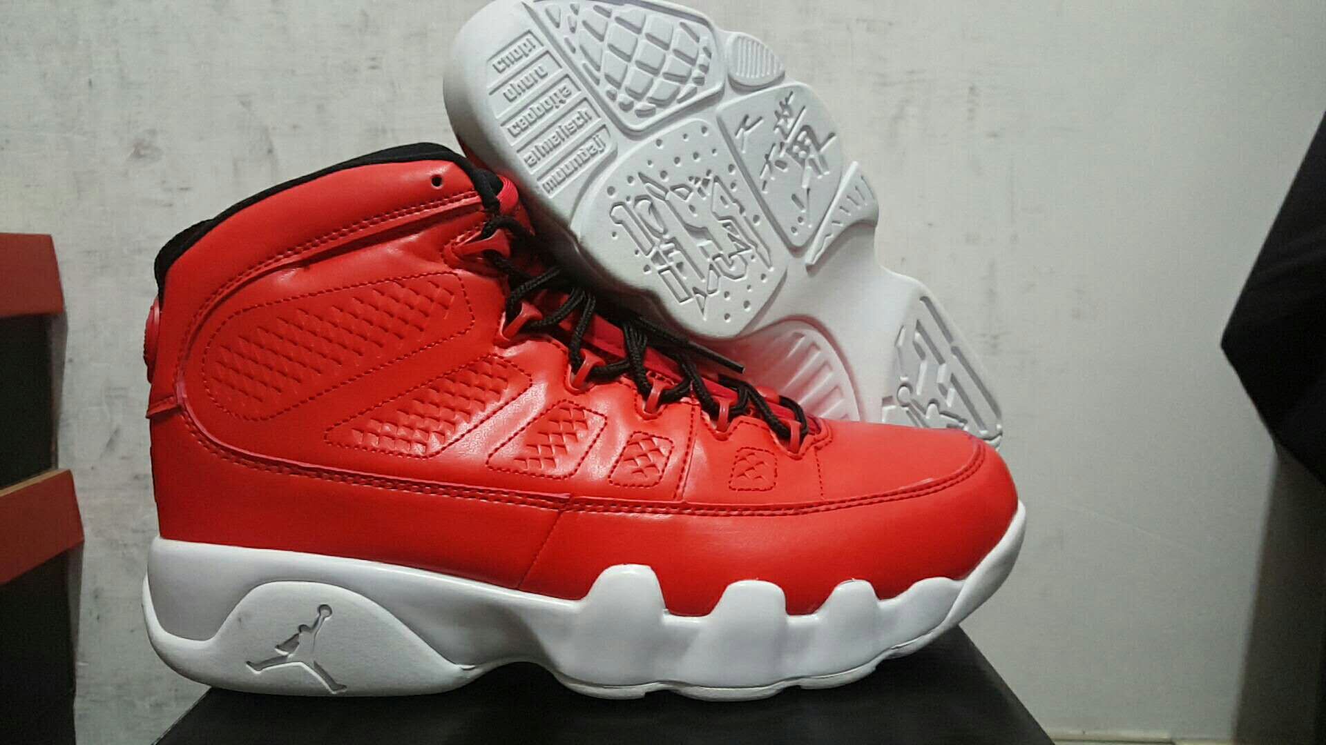 2018 Air Jordan 9 Red Black White Shoes - Click Image to Close