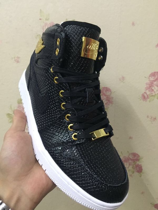 24K Jordan 1 Black Gold Shoes - Click Image to Close