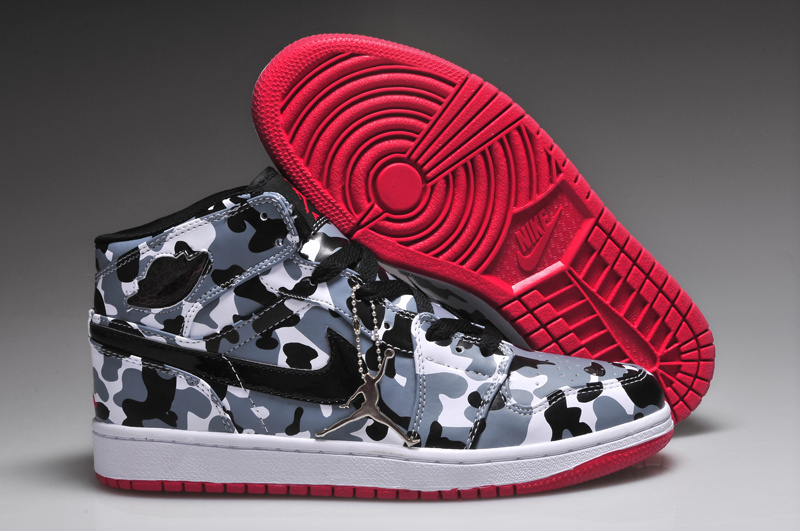 New Arrival Jordan 1 Camouflage White Red Shoes - Click Image to Close
