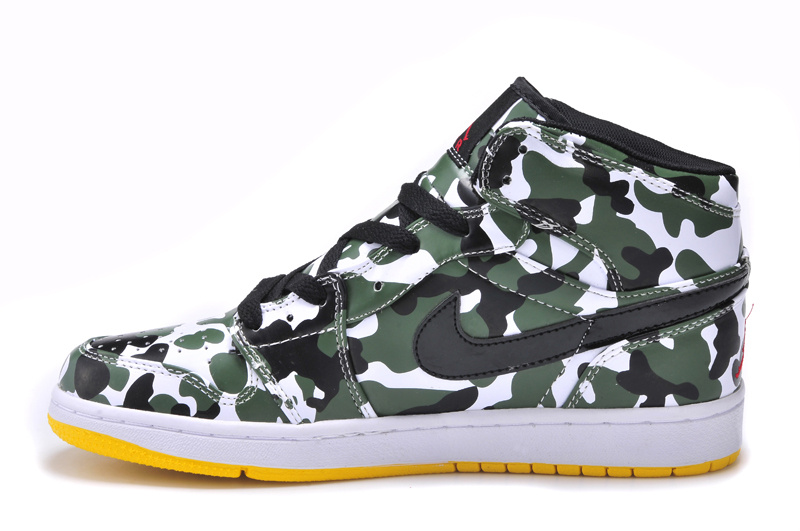 New Arrival Jordan 1 Camouflage White Yellow Shoes - Click Image to Close