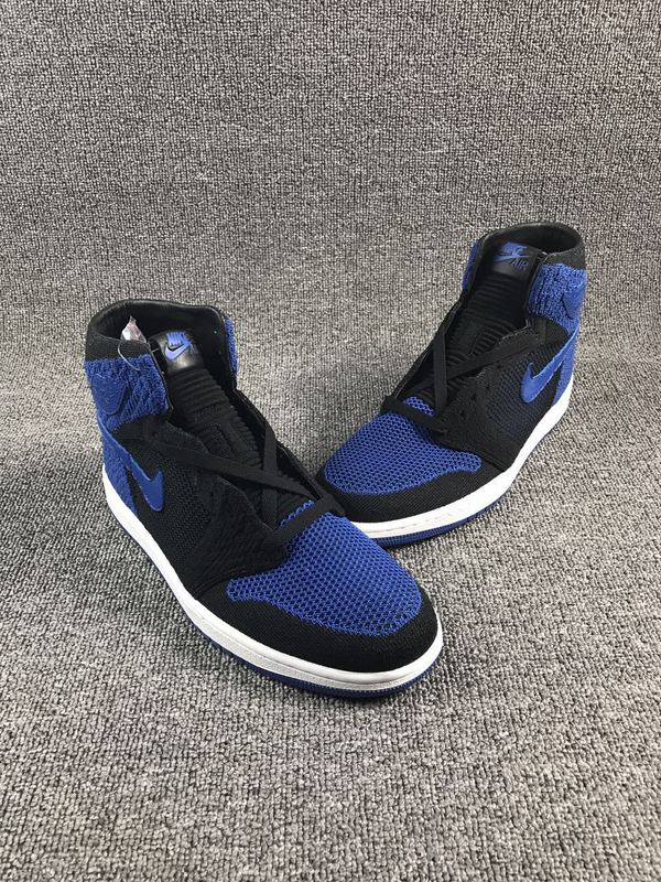 Air Jordan 1 Flyknit Black Blue Shoes