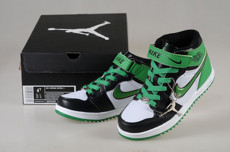 green and black jordans kids