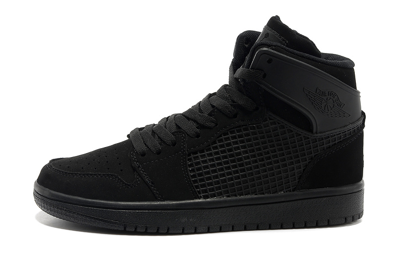 Air Jordan 1 High All Black Shoes - Click Image to Close