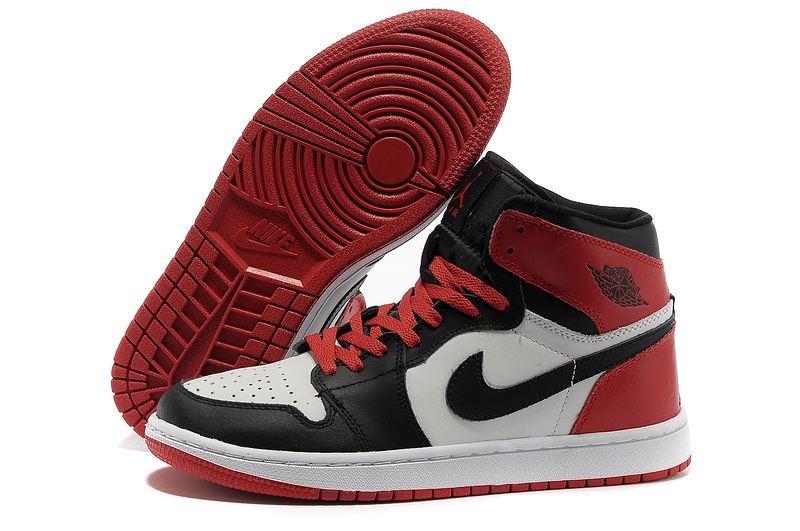 Air Jordan 1 High Black White Red Shoes