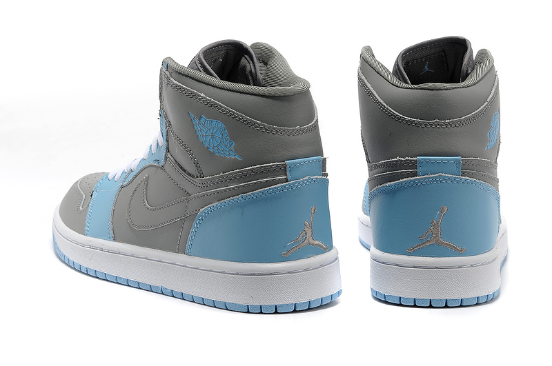 Air Jordan 1 High Grey Blue White Shoes - Click Image to Close