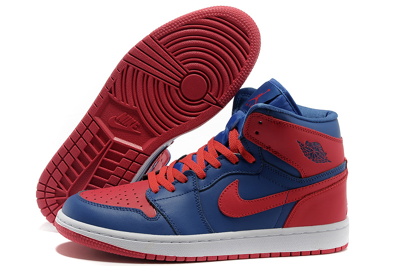 Air Jordan 1 High Red Blue White Shoes - Click Image to Close