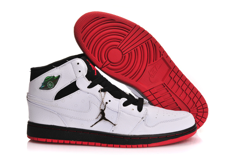 Air Jordan 1 Inserted Air Cushion White Black Red Shoes - Click Image to Close