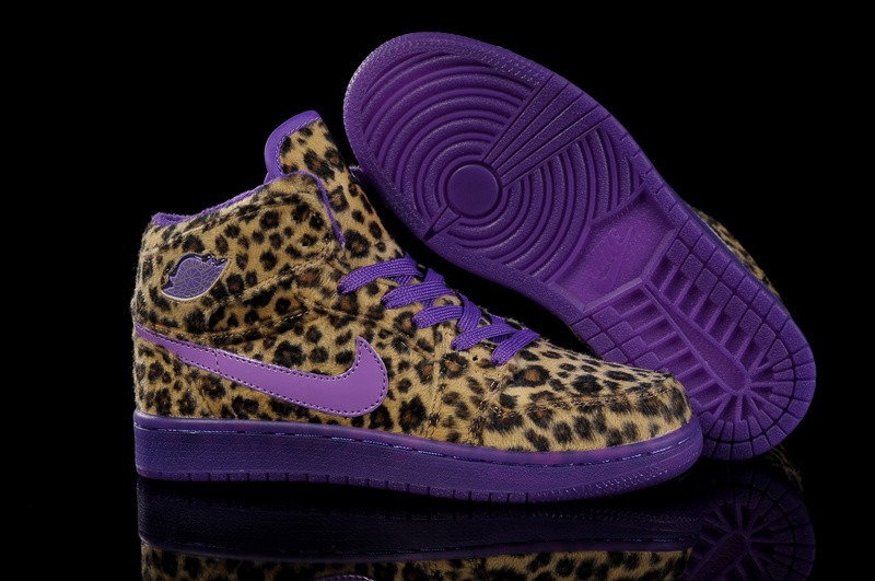 Air Jordan 1 Leopard Purple For Kids