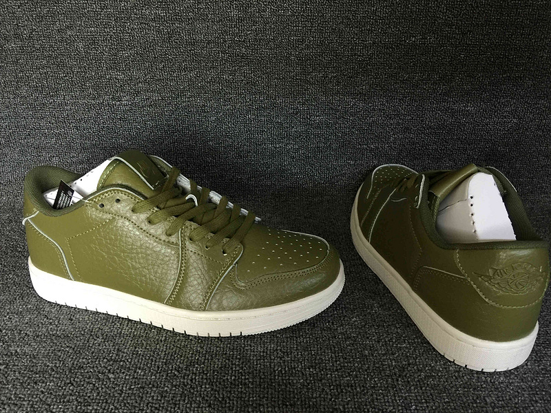 Air Jordan 1 Low No Swoosh Army Green Shoes