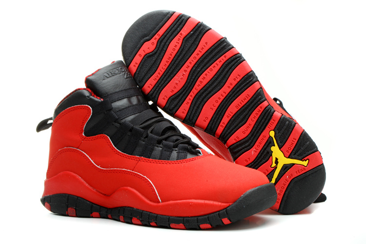 Air Jordan 10 Red Black For Women - Click Image to Close