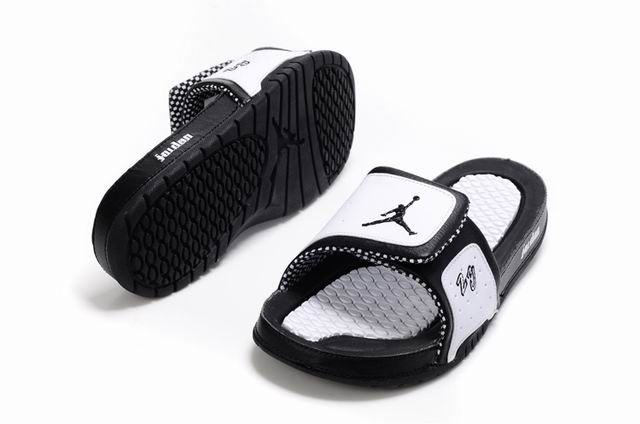 Air Jordan 10 Slipper Black White - Click Image to Close